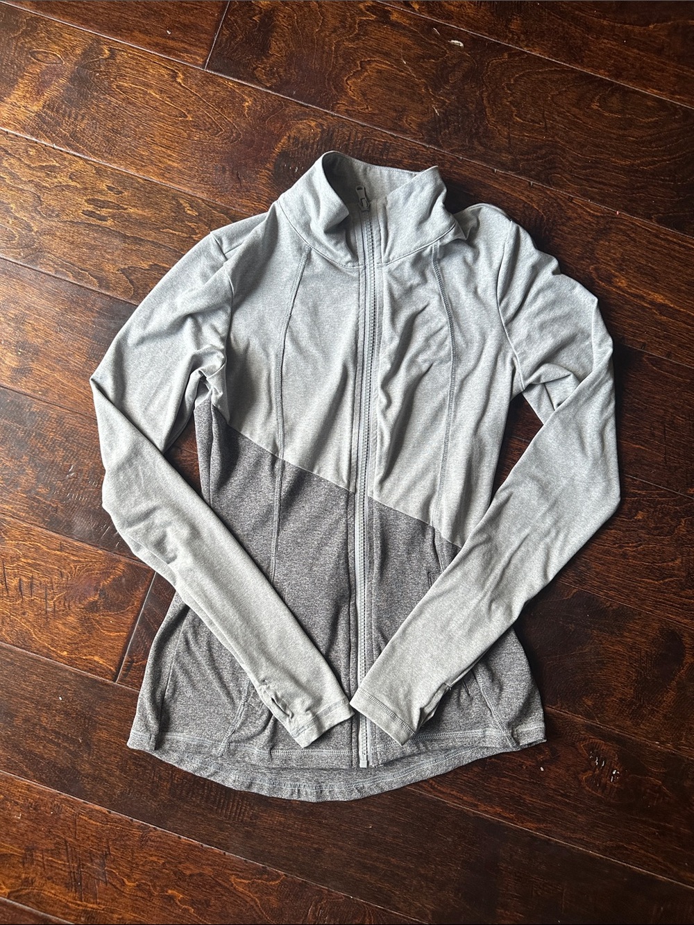 Fashion Nova Gray Two-Tone Zip-Up Jacket
